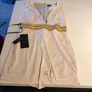 Brand new bebe Embellished waist asym dress